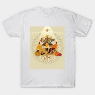 Thanksgiving family dinner, parents and child T-Shirt